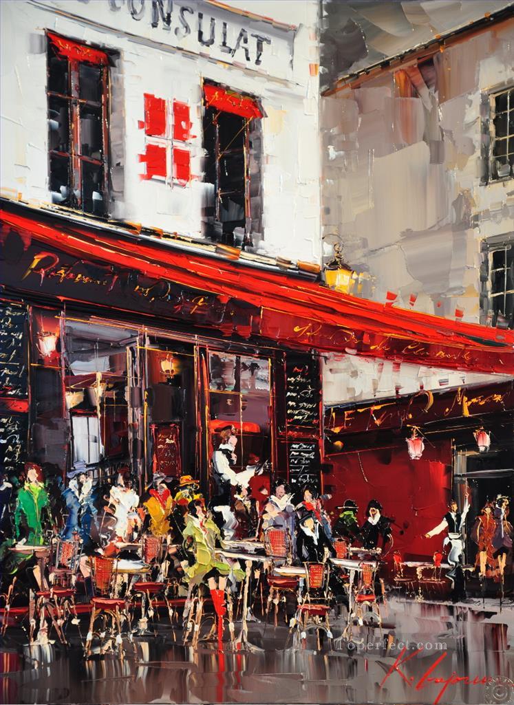 KG Le Consulate Terrasse Montmartre Paris cityscapes Oil Paintings